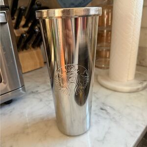 Starbucks 24 oz Stainless Steel Silver Siren Cold Cup Tumbler